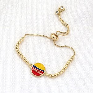 BM1221 Colombia/México Dije <span class=keywords><strong>de</strong></span> esmalte con bandera patriótica y corazón <span class=keywords><strong>de</strong></span> fútbol 2026 para pulsera <span class=keywords><strong>de</strong></span> cadena Bolo con cuentas - Product Image 4