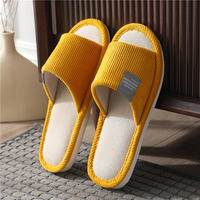 Chaussons unisexes en lin de chanvre, vente en gros d'usine, printemps-été, antidérapants, plats, souples et respirants, pour chambre et maison