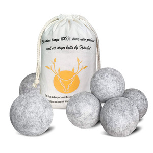 Boules <span class=keywords><strong>de</strong></span> séchage en <span class=keywords><strong>laine</strong></span> mérinos bio, écologiques et faites à la main, best-sellers pour la maison et la lessive, vues à la télévision - Product Image 1