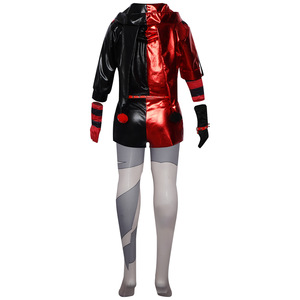 Costume de cosplay Harley Quinn pour femmes, en similicuir rouge et noir, tenue de scène, jeu de rôle, été 2024 - Product Image 2