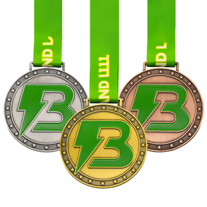 Medalla de Oro Personalizada para Primera, Segunda y Tercera Posición, de Esmalte Suave, con Acabado Dorado, Plateado y Bronce, para Premios Escolares, Deportivos, Nocturnos, Luminosos, de Metal, para Automovilismo y Ciclismo - Product Image 1