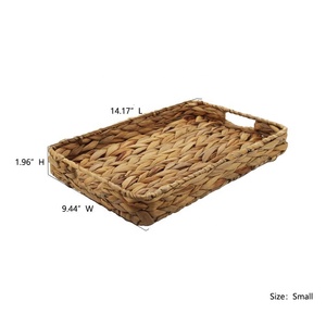 Vietrustic Rectangle Bamboo Water Hyacinth Serving <b>Tray</b> Custom Size Home & Commercial Use Handmade in Vietnam - Product Image 2
