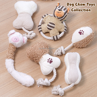 Ensemble de jouets à mâcher pour chien en corde de coton 6 en 1, jouet en peluche qui couine pour soulager l'ennui, jouets interactifs pour chiot d'intérieur