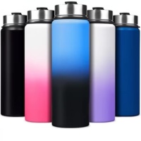 Bouteille d'eau sport isotherme à double paroi en acier inoxydable 1L, anti-fuite, sans BPA, pour la gym et l'extérieur, avec paille et couvercle