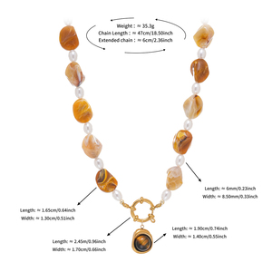 Collana Girocollo Vintage con Perle di Turchese e Conchiglie Naturali Placcata Oro 18K, Chiusura a T in Acciaio Inossidabile, Stile Bohemien - Product Image 6