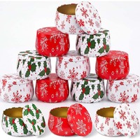 Boîte en fer blanc vide personnalisée de 4 oz et 8 oz pour bougies, conteneur d'emballage et de rangement, pot en fer blanc sans soudure pour bougies de Noël avec couvercle