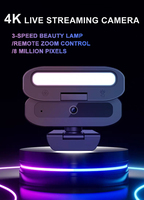Kamera Web 4k UHD untuk Laptop dengan 3 Tingkat Cahaya dan Mikrofon Terintegrasi untuk Siaran Langsung atau Konferensi