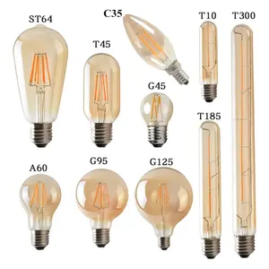 High Quality 360 Degree 2W 4W 6W 8W Warm White Dimmable String Lighting Replacement LED Filament Bulbs Vintage led Edison Lamp