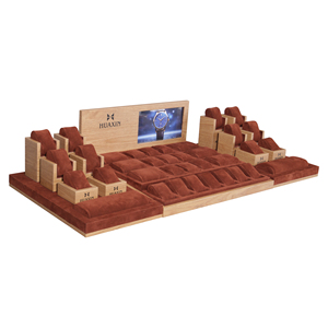 Cao cấp đồng hồ bằng gỗ hiển thị gối khay thiết kế linh hoạt tùy chỉnh cổ tay đồng hồ bộ sưu tập truy cập đồng Hồ đứng hiển thị bộ - Product Image 6