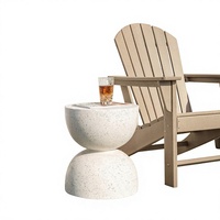 Table d'appoint extérieure en terrazzo véritable en forme d'heure de prière, table d'appoint décorative moderne pour jardin, table basse pour patio et décoration intérieure
