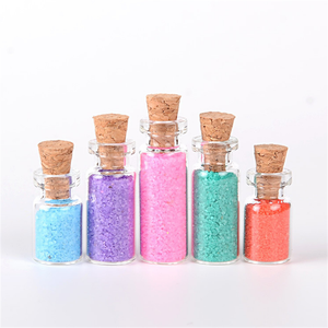 Pequeños frascos de vidrio transparente de 1mL con tapones de corcho Mini viales de vidrio para collar, pulsera, colgante, joyería empaquetada en cajas de cartón - Product Image 3