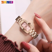 Skmei 1400 chronographe étanche montre-bracelet de luxe femmes mode décontracté montres à Quartz carré or Rose montres de Sport