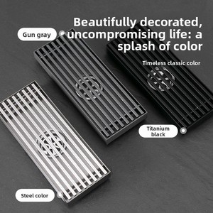 Scarico a Pavimento Moderno in Acciaio Inox Anti-Odore, Griglia Rettangolare per Drenaggio Bagno Hotel, Canaletta di Scarico Laterale Lunga per Doccia - Product Image 5