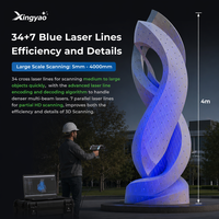 Scanner portable 3D laser NIR XINGYAO pour mesure et rétro-ingénierie, kit RaptorX Scan Bridge, précision 0,02 mm, portée 5-4000 mm
