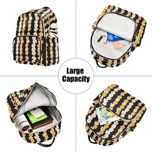 Aloha Style Puakenikeni <b>Lei</b> Design Quilted Polyester Travel School Bag Small Girls Rucksack Hawaii Custom Backpack With Logo - Product Image 5