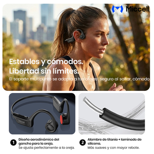 Auriculares Miccell de Conducción Ósea, Bluetooth 5.3, con Carga USB-C, Ideales para Deporte y Viajes. - Product Image 6