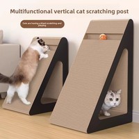 Griffoir vertical triangulaire en bois pour chat, résistant à l'usure, anti-poussière, anti-rayures pour canapé