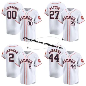Wholesale Stitched Houston Baseball Jersey Men's American Baseball Softball Uniform 27 Altuve 44 Alvarez