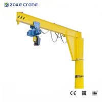 Grue à flèche motorisée autoportante robuste de 3 tonnes à rotation à 360 degrés pour la manutention en atelier de machines CNC