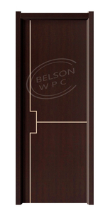<span class=keywords><strong>Porte</strong></span> intérieure en WPC stratifié avec film PVC imitation bois et cadre de <span class=keywords><strong>porte</strong></span> assorti à motif lignes noires pour la décoration d'appartements familiaux - Product Image 5