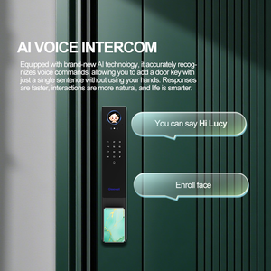 Serrure Intelligente pour Porte en Aluminium avec <span class=keywords><strong>Reconnaissance</strong></span> d'Empreintes Digitales, de Cartes, de Mot de Passe, de Veines Palmaires, de Visage 3D, Alexa, Application Tuya, Alliage d'Aluminium - Product Image 4
