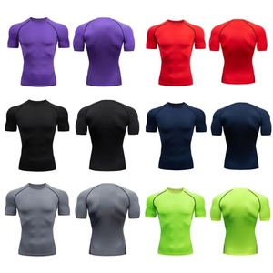 Men High Elastic Soft Sportswear Stretchy Fitness Compression Suit Running T Shirts With <b>Tight</b> Jogging Wear - Product Image 3