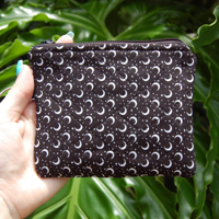 Petit sac matelassé à imprimés variés avec porte-clés, motif floral, lune, abeille, mini pochette zippée, porte-cartes, cadeau pour femme