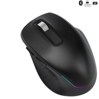 Draadloze muis voor meerdere apparaten Ergonomische, stille klikfunctie Oplaadbare muis voor computer, desktop-pc, laptop en tablet