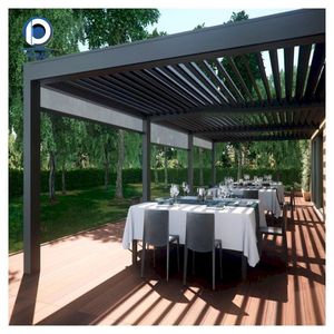 Kit Moderno per Gazebo da Giardino in Lega di Alluminio con Sistema di Copertura a Lamelle Impermeabile per Esterni - Product Image 1