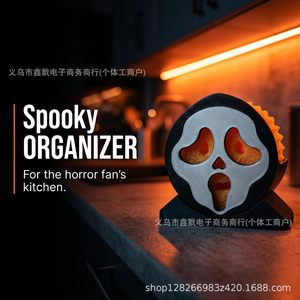 Soporte de Esponja de Plástico Ghostface, Decoración Creativa 3D con Diseño de Cara de Fantasma de Halloween, Organizador de Herramientas Impreso en 3D - Product Image 2