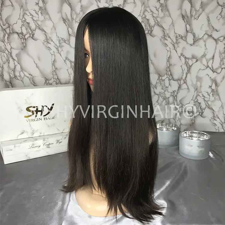 Wholesale European Jewish Wig Kosher Wigs 100% Human Hair Brazilian Hair 4*4 Silk Top Kosher Wig French Lace Short Straight 23
