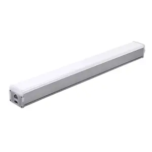 Tegangan 0-10v dimmer 900mm batten dalam ruangan permukaan aluminium terhubung led linear cahaya yang dapat diputar