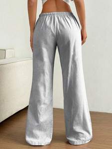 RUICHI Autumn New Women's Casual Pants with Striped Low-Waist Loose Floor-Length Sweet <strong>Wide</strong>-<strong>Leg</strong> <strong>Trousers</strong> - Product Image 6