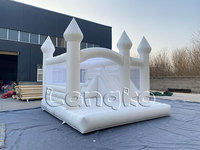 Combo gonflable de saut plein d'entrain de terrain de jeu de glissière de maison de rebond blanche commerciale moderne à vendre