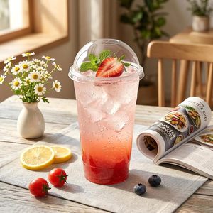 Factory Custom Printing logo Disposable <b>Plastic</b> <b>Cups</b> Soft clear Bubble Boba Tea <b>Plastic</b> <b>Cup</b> with Lid - Product Image 5