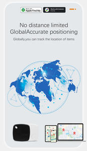 Mini Rastreador de Billetera Antipérdida, Rastreador Inteligente Inalámbrico Mundial, Etiqueta Localizadora de Llaves, Compatible con IOS y Google Dual - Product Image 2