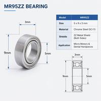 Roulement de micromoteur haute vitesse MR95ZZ 5x9x3 mm, roulements à billes miniatures pour pièce à main de perceuse dentaire