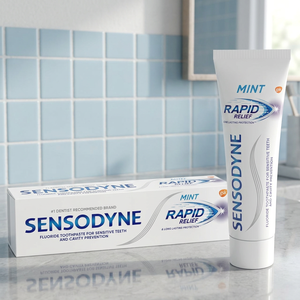 Dentifrice Sensodyne Rapid Relief pour dents sensibles sans triclosan pour adultes, traitement des dents sensibles, menthe-3 - Product Image 3