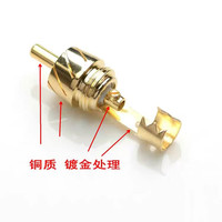 Haute qualité métal audio phono plaqué or soudure 24k or haut-parleur prise rca prise connecteur de prise