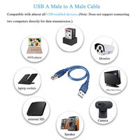 Kabel USB 2.0 pria KE pria, Hard Drive kompatibel dengan kabel USB ganda tipe a Male