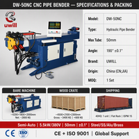Mesin Pembengkok Pipa Baja Karbon Stainless Steel Semi-otomatis Hidrolik DW-50NC Dengan Mandrel Opsional untuk Pemrosesan Pipa Dinding Tipis