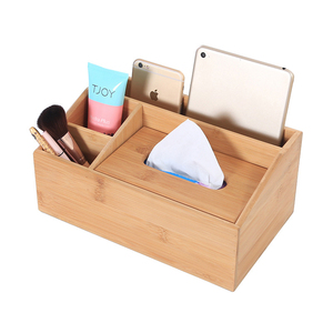 Boîte de rangement de bureau en bois de <span class=keywords><strong>bambou</strong></span> multi-usages stylo de maquillage téléphone portable Boîte de rangement en <span class=keywords><strong>bambou</strong></span> pour mouchoirs - Product Image 3