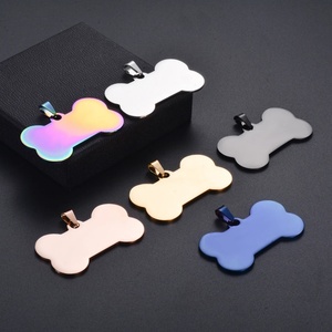 Pendentifs pour animaux de compagnie Ewang Modern Art en acier inoxydable vierges avec numéro de téléphone pour souvenir de chien - Product Image 2