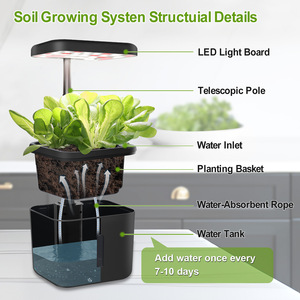Mini maceta hidropónica de fábrica <span class=keywords><strong>con</strong></span> <span class=keywords><strong>luz</strong></span> para sistema de jardinería interior hidropónico para cultivar Kit de siembra inteligente para el hogar - Product Image 6