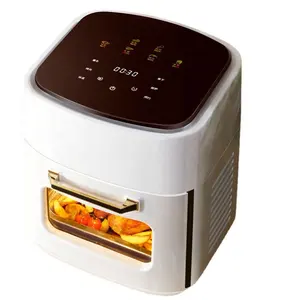 Oven Penggoreng Udara 15L, Pemanggang Roti dan Dehidrator dengan Layar Sentuh Digital LED Multiookers Rumah Oven Listrik