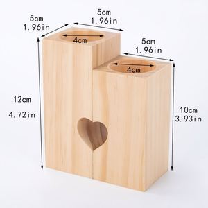 Custom Handmade Square Wooden <b>Candle</b> Holder Set Personalized Name Date Matching <b>Tealight</b> Stands Couples Engraved Romantic - Product Image 6