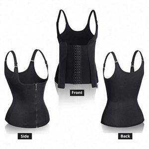 Women Breathable Eco-Friendly Shapewear <b>Underbust</b> Corset Body Shaper Waist Trainer Spandex/Nylon Vest Girdle Sport Workout Black - Product Image 6