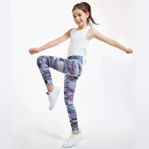 Conjunto de roupas leggings infantis, roupas esportivas de academia, yoga, para garotas