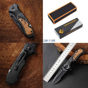 Coltello Tascabile in Vendita, Manico in Legno, <span class=keywords><strong>EDC</strong></span>, Coltello Pieghevole Tattico da Caccia Inciso, Coltello Personalizzato OEM con Nome Inciso per Regalo - Product Image 4