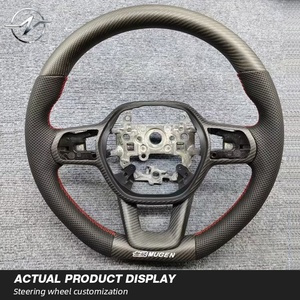 Volant en fibre de carbone avec palettes de changement de vitesse LED et flocons rouges forgés pour HRV Sport JDM 2019 - Product Image 3